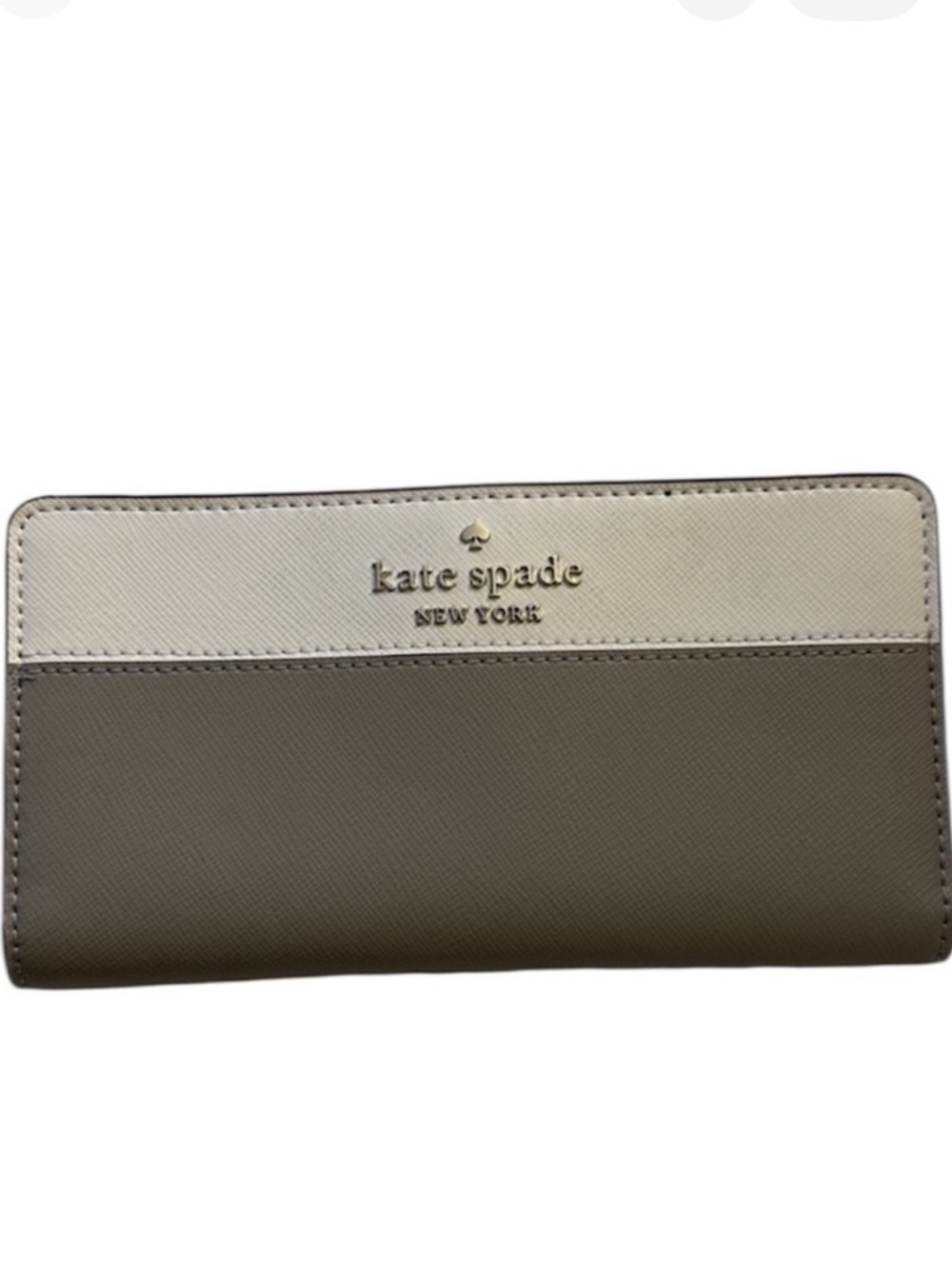 Kate Spade NewTwo-Tone Wallet in Cream & Gray